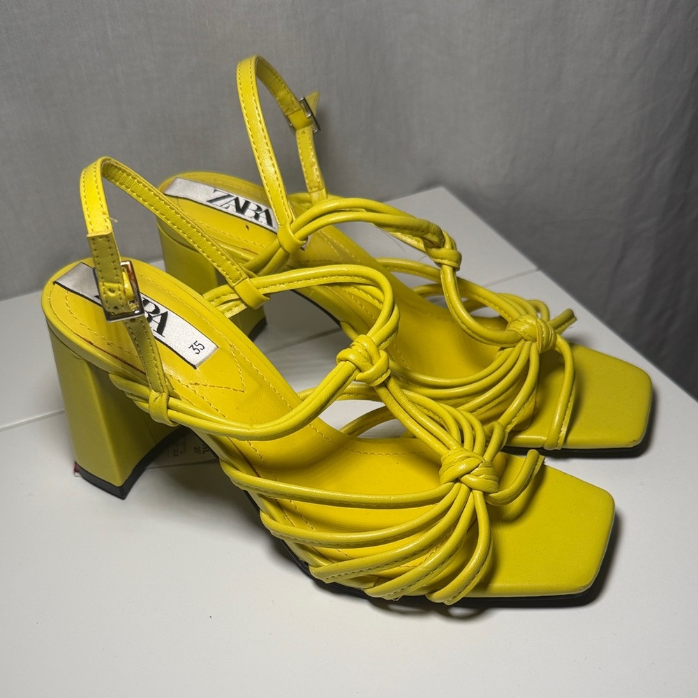Zara Women's Yellow Strappy Heels